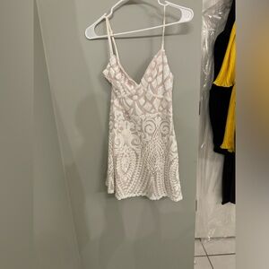 Superdown white sequined mini dress